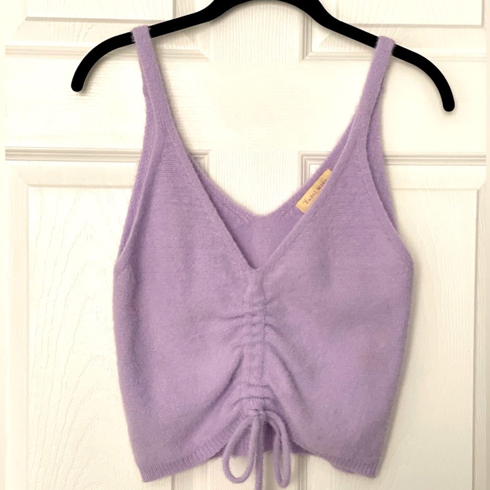 Hazel Moon fuzzy ruched tank top